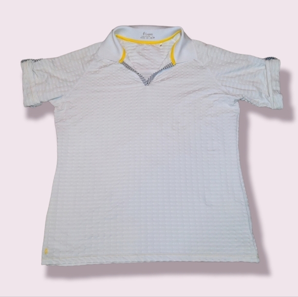 GOLF POLO White Pucker ~ Nancy Lopez XL - Picture 6 of 14